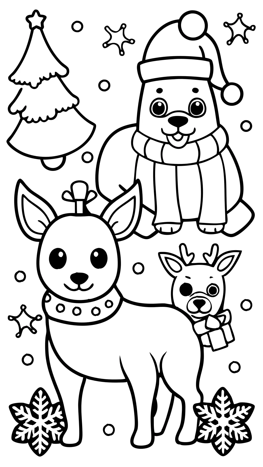 Paginas para colorear de Navidad perros